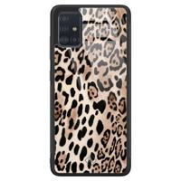 Samsung Galaxy A51 glazen hardcase - Golden wildcat - thumbnail