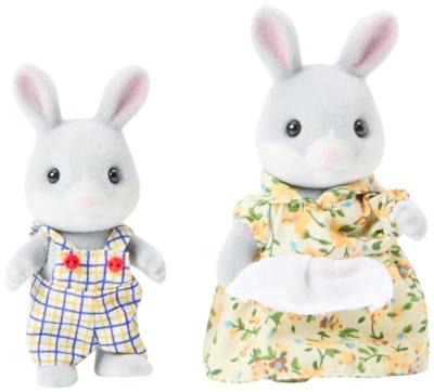 Set Poppen Sylvanian Families Family Gray Rabbit