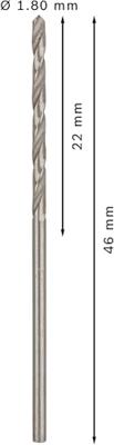 Bosch Accessoires Metaalboren HSS-G, Standard 1,8 x 22 x 46 mm 10st - 2608585473