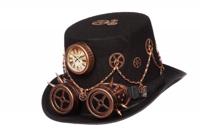Hoed Steampunk met bril en ketting - thumbnail