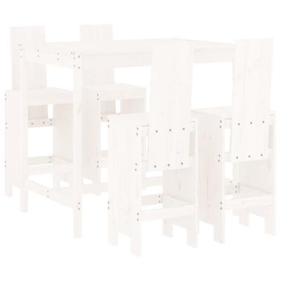 5-delige Barset massief grenenhout wit