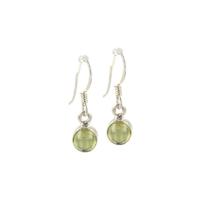 Zilveren Oorbellen Peridoot Rond - 925 Sterling - thumbnail