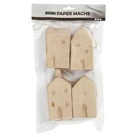 Creativ Company Huisjes van papiermache, 4st. - thumbnail