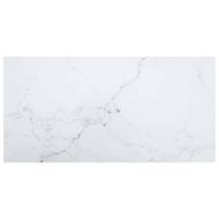 VidaXL Tafelblad 100x50 cm 6 mm gehard glas met marmeren design wit - thumbnail