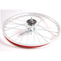 Achterwiel 20 x 1.75 aluminium met Favorit remnaaf - zilver - thumbnail