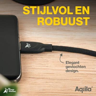 Aqiila USB-C-kabel USB 2.0 USB-C stekker 3.00 m Zwart AQCBPBICB4BD881 Aqiila USB-C-kabel USB 2.0 USB-C stekker 3.00 m Zwart AQCBPBICB4BD881