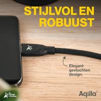 Aqiila USB-C-kabel USB 2.0 Apple Lightning stekker 1.00 m Zwart AQCBPBICB1BD850 - thumbnail