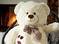 Zachte Teddybeer 100cm XL Creme incl. Hartkussen - thumbnail