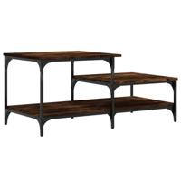 Salontafel 100x50,5x45 cm bewerkt hout gerookt eikenkleurig - thumbnail