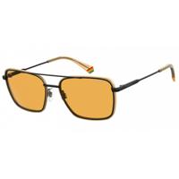 Polaroid zonnebril 6115/S heren cat.3 vierkant RVS geel/oranje - thumbnail
