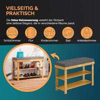 Acaciahout Schoenbank FSC gecertificeerd met zitkussen 70x33x48cm - thumbnail