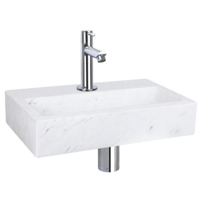 Differnz Differnz Flat fonteinset marmer - kraan recht chroom