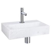 Differnz Differnz Flat fonteinset marmer - kraan recht chroom - thumbnail