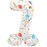 Folat folieballon staand 7 joyful party 41 cm | 20 stuks - thumbnail