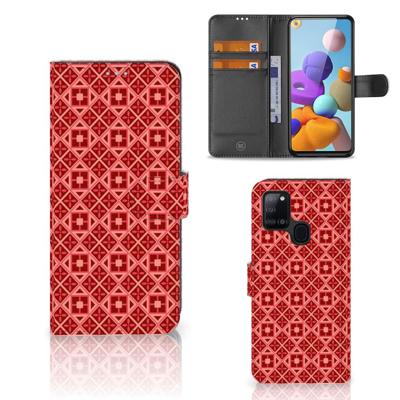 Samsung Galaxy A21s | Telefoon Hoesje | Batik Rood Samsung Galaxy A21s | Telefoon Hoesje | Batik Rood