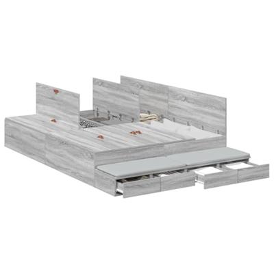 Opbergbedframe Grijs sonoma 236.5 x 160 x 31.5 cm Bewerkt hout