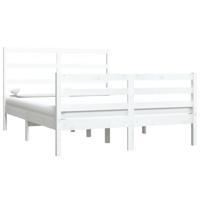 Bedframe massief grenenhout wit 120x190 cm - thumbnail