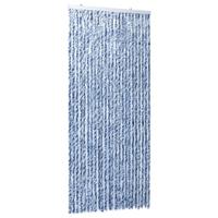 VidaXL Vliegengordijn 100x220 cm chenille blauw, wit en zilver - thumbnail