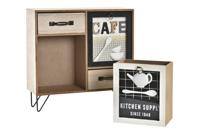 Multi-Functionele Organiser DKD Home Decor Metaal Kristal Hout MDF 30 x 10 x 29 cm Keuken - thumbnail