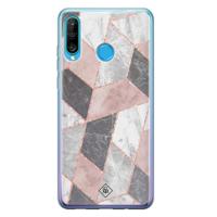 Huawei P30 Lite siliconen telefoonhoesje - Stone grid - thumbnail