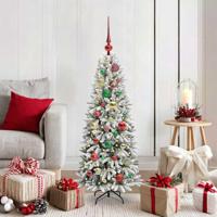 VidaXL Kunstkerstboom wit 120 cm pvc en plastic en staal en pe - thumbnail