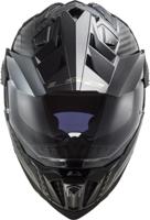 LS2 endurohelm "mx701 explorer carbon solid", materiaal: gelakt carbon, dubbele d-sluiting helmet mx701 exp.car. solid m black - thumbnail