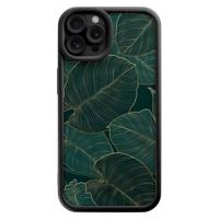 iPhone 12 Pro zwarte case - Monstera leaves - thumbnail