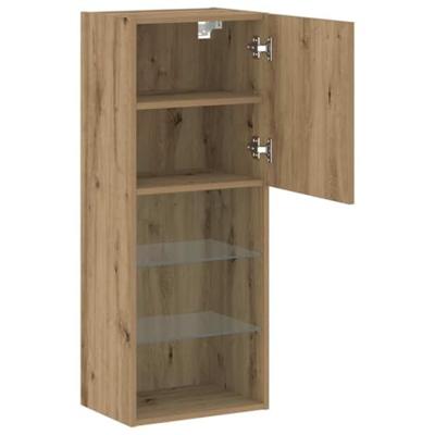TV-kast artisanaal eikenkleurig 40.5 x 30 x 102 cm Bewerkt hout