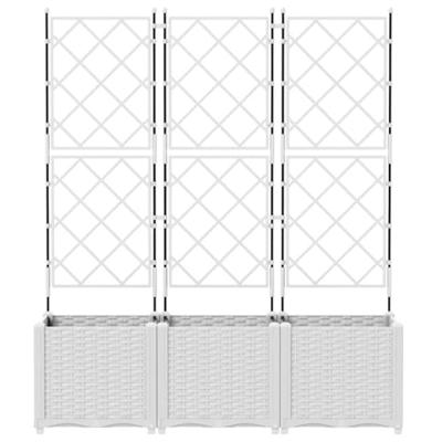 VidaXL Tuin bloempot 3 pcs wit 120 x 40 x 143 cm staal VidaXL Tuin bloempot 3 pcs wit 120 x 40 x 143 cm staal