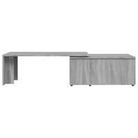 Salontafel 150x50x35 cm bewerkt hout grijs - thumbnail