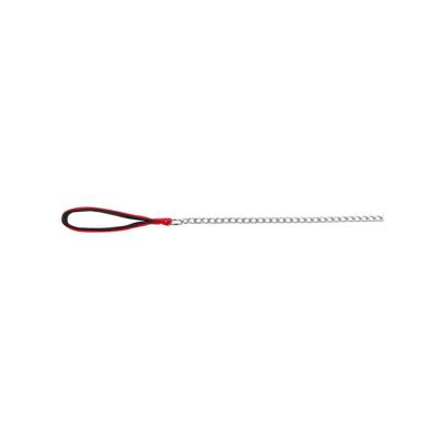 TRIXIE HONDENRIEM KETTING MET NYLON HANDVAT ROOD 100X0,3 CM