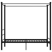 Hemelbedframe metaal zwart 90x200 cm - thumbnail