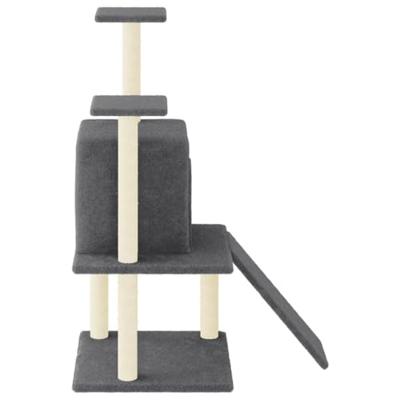 Kattenmeubel met sisal krabpalen 110 cm donkergrijs - thumbnail