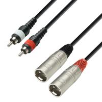 Adam Hall 3 Star TMC 0600 verloopkabel 2x XLR male naar 2x RCA 6m - thumbnail