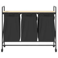 Wasmand 3 vakken met planken sonoma eikenkleurig - thumbnail