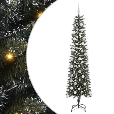 Kunstkerstboom met 300 LED Groen 210 cm PVC en Plastic en Staal