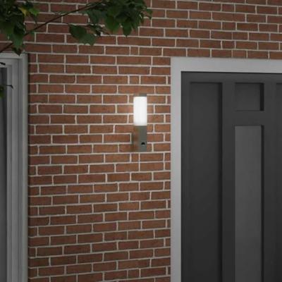 VidaXL Buiten wandlamp zilver 10.5 x 6 x 33 cm