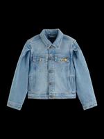 Trucker Jacket with Puff Sleeves Navy - thumbnail