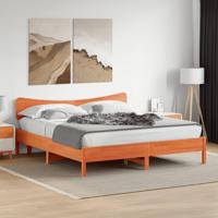 Bedframe zonder matras massief grenenhout wasbruin 200x200 cm - thumbnail