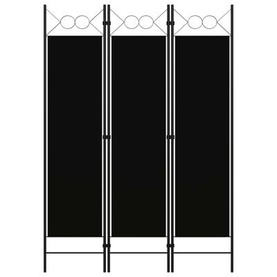 Kamerscherm met 3 panelen 120x180 cm zwart Kamerscherm met 3 panelen 120x180 cm zwart