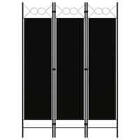 Kamerscherm met 3 panelen 120x180 cm zwart - thumbnail