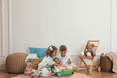 Heless Poppen brei overall ecru, 35-45 cm