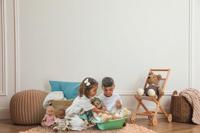 Heless Poppen brei overall ecru, 35-45 cm - thumbnail