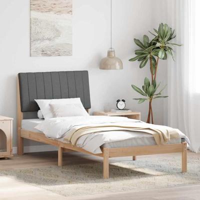 Bedframe met hoofdeinde Bruin 90 x 190 cm Massief grenenhout