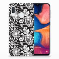 Samsung Galaxy A20e | TPU Case | Black Flowers - thumbnail