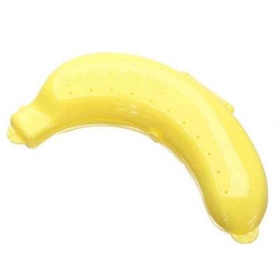2 PC'S cute 3 kleuren fruit banaan beschermer vak lunch container opbergdoos voor kinderen (geel)