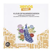 Kleurboek op nummer dieren - 20x20 cm - thumbnail