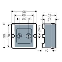 Hensel 62000271 Verdeeldoos Halogeenvrij, Verzegelbaar (l x b) 98 mm x 98 mm 5 stuk(s) - thumbnail
