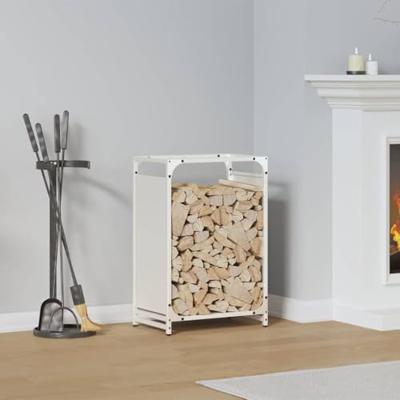 Brandhoutrek 44x28x65 cm koudgewalst staal wit Brandhoutrek 44x28x65 cm koudgewalst staal wit