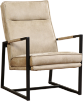 Taupe leren industriële design fauteuil Square - Kenia Leer Taupe (taupe leer) - thumbnail